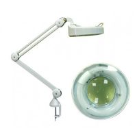 Лампа-лупа на струбцине с люминисцентной подсветкой